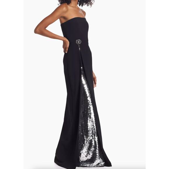 Sachin and Babi Ivy Crepe & Sequin Strapless Gown Dress size 4 - Picture 6 of 6